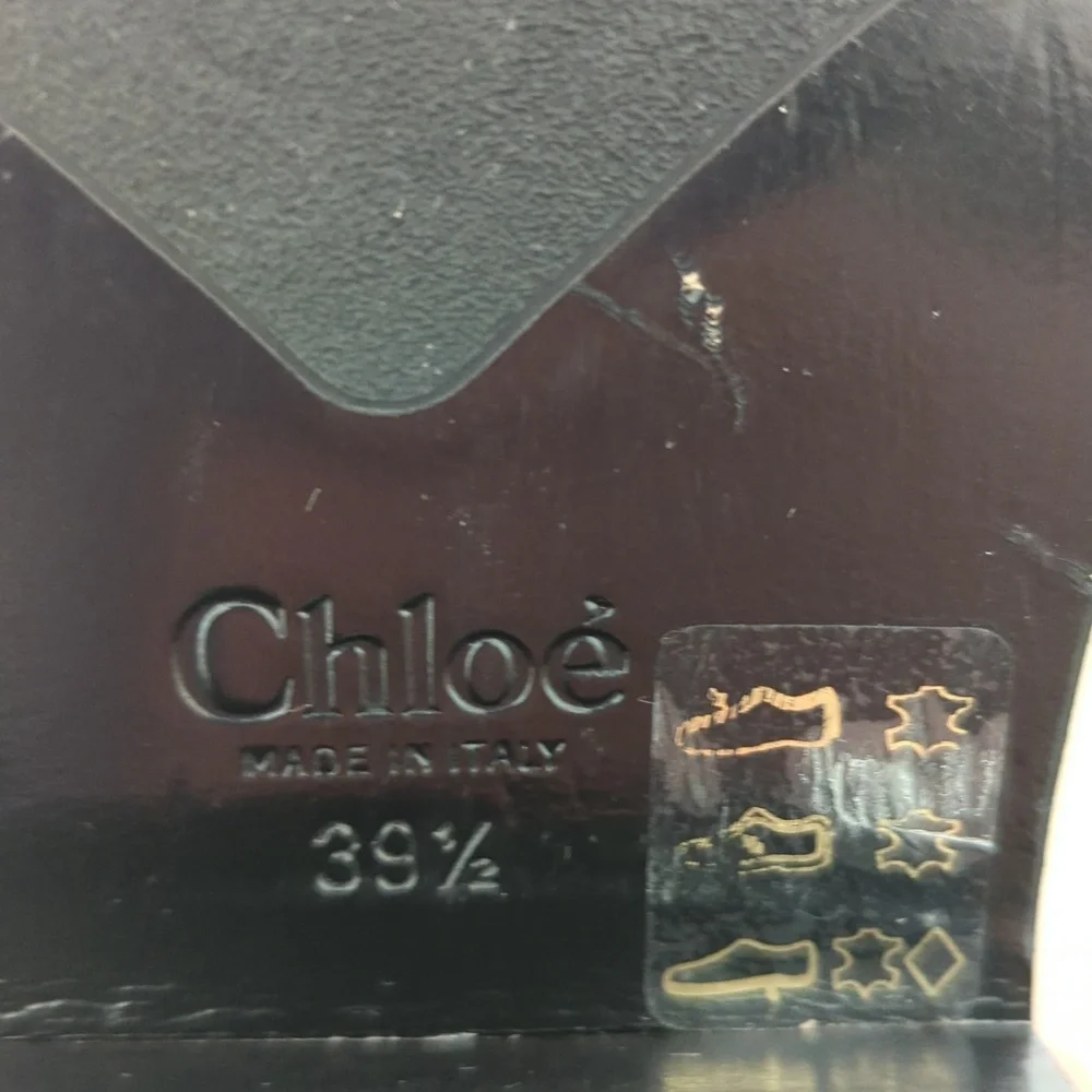 Chloe Women's Burgundy Leather Combat Boots 39.5 - Picture 7 of 7